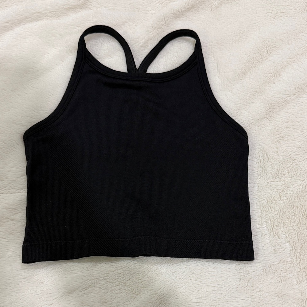 all in motion Black Racerback Crop Tank Top for Kids